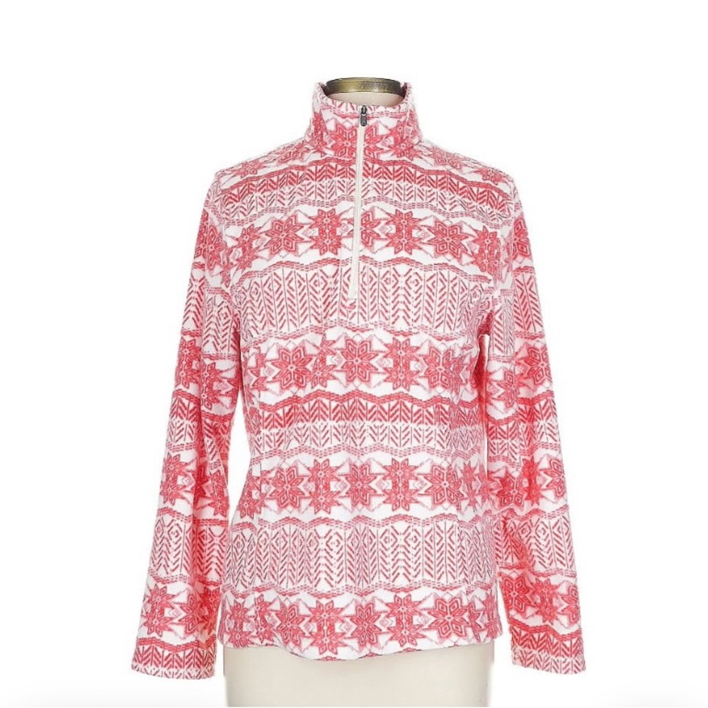 Lands' End  Nordic Pattern Fleece Pullover